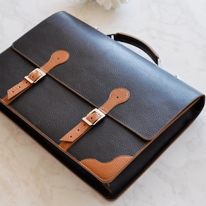 Brown Leather Briefcase: Handmade Italian Leather Satchel, Lawyers Bag