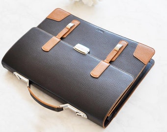 Brown Leather Briefcase: Handmade Italian Leather Satchel, Lawyers Bag 2201613