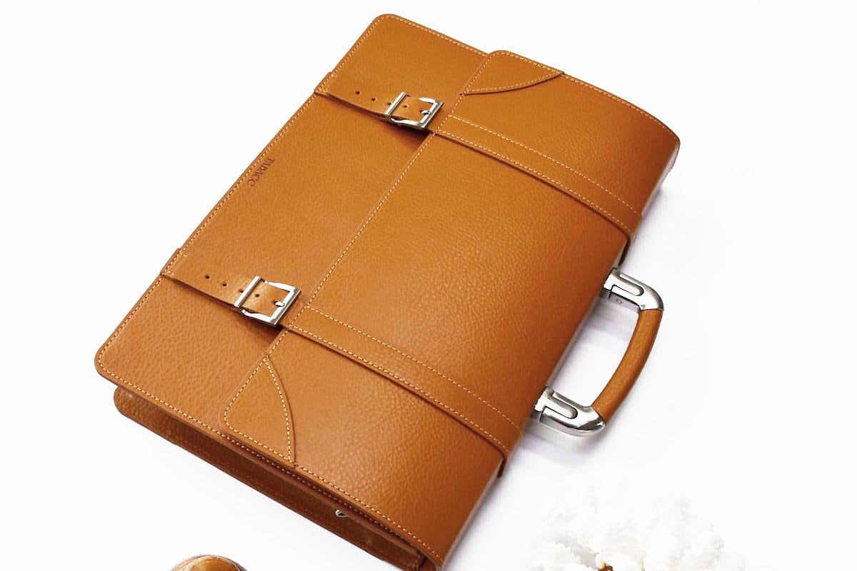 Leather Briefcase Men and Women CAMEL Brown , Leather Satchel, Lawyers Bag, Classic Briefcase