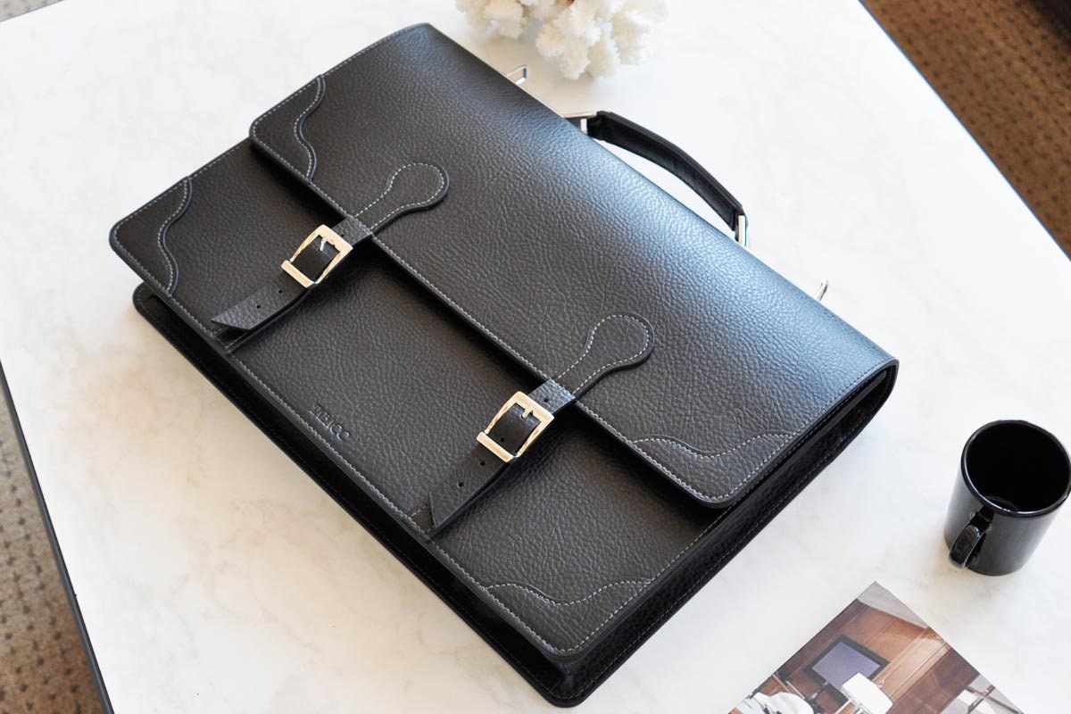 Leather Briefcase Men and Women BLACK, Leather Satchel, Lawyers Bag