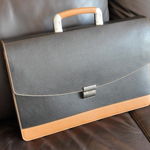 Brown Leather Briefcase: Handmade Italian Calfskin Satchel
