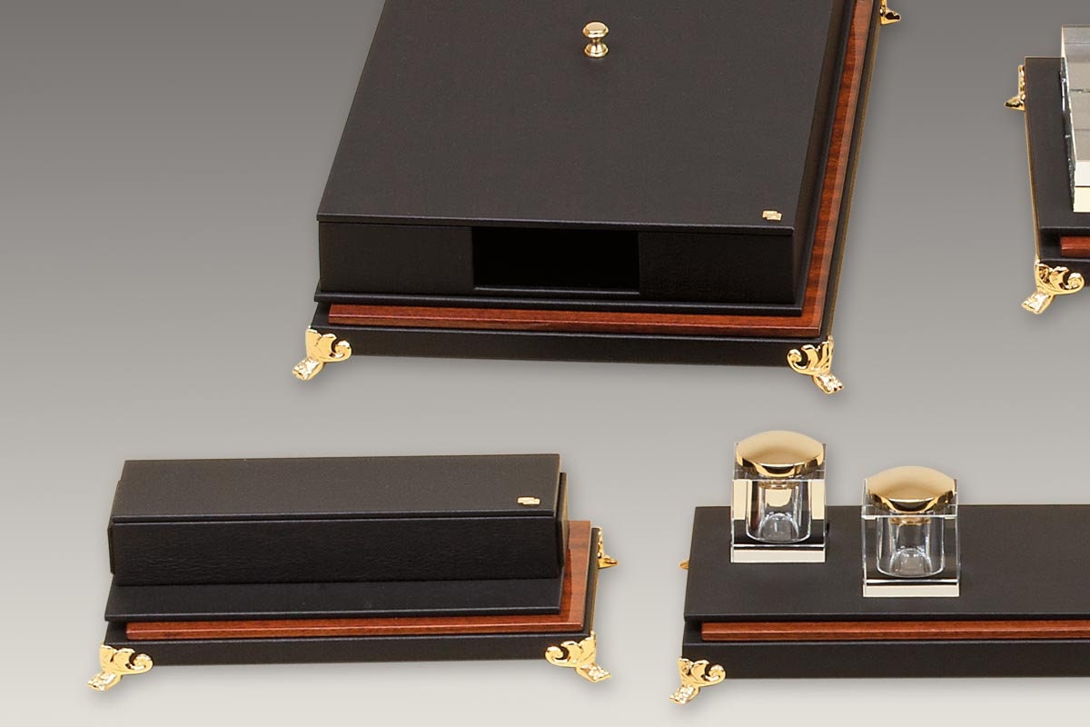 Leather and Wooden Deskset / Luxury Leather Desk Set/ Genuine Etsy UK
