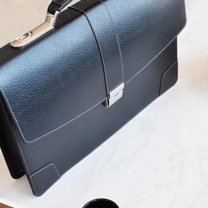 Leather Briefcase Men and women BLACK, Leather Satchel, Lawyers Bag, Classic  Handmade Briefcase ,BUSINESS BRIEFCASE, italian Leather- 21619