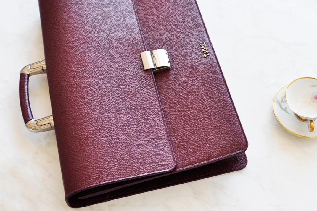 Leather Briefcase Women Dark RED Briefcase Lawyers Bag Etsy