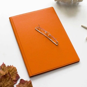 Ledermappe Dokumentenmappe Orange für Männer und Frauen , Ledermappe, Business Organizer, Weihnachtsgeschenk, Dokumentenmappe italienisch - 20607