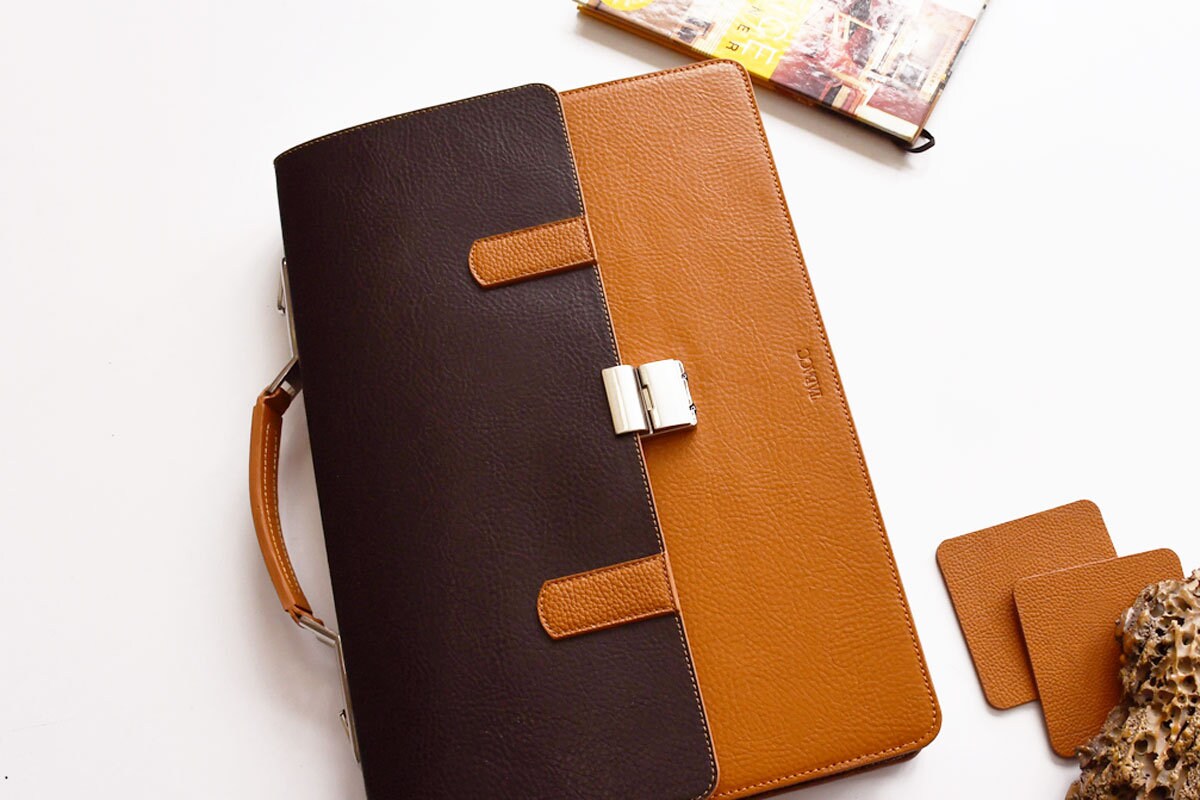 Leather Briefcase Men and Women CAMEL Brown Leather Satchel Etsy