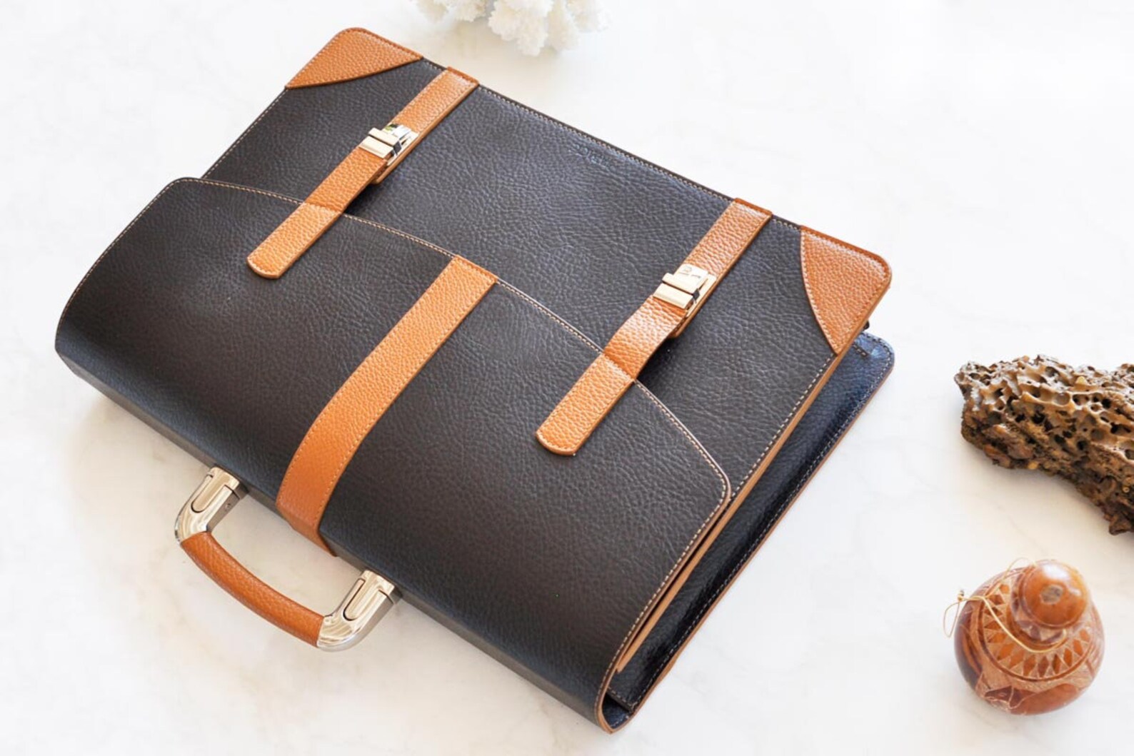 Leather Briefcase Men and Women, BROWN Leather Satchel, Lawyers Bag