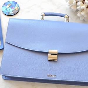 Porte-documents en cuir pour femme, porte-documents en cuir BLEU, sac d'avocats, porte-documents classique fait main, cadeau PORTE-documents BUSINESS, cuir italien-25209