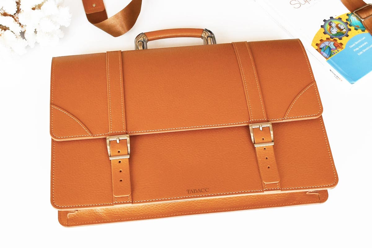 Leather Briefcase Men and Women CAMEL Brown , Leather Satchel, Lawyers Bag, Classic Briefcase