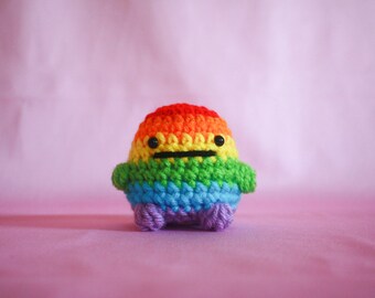 Regenbogen Stolz Juicy Booty Bob Crochet Amigurumi Angst Haustier Schreibtisch Buddy Stress Ball Büro Buddy Schlüsselbund Einzigartiges Geschenk