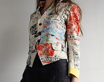 YOHJI YAMAMOTO - zeldzame manga cyberpunk-blazer met print en zeldzame archief