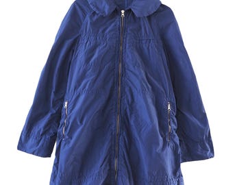 C.P. COMPANY - Impermeabile tecnico blu archivio con cappuccio a scomparsa