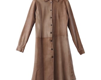 COLECCIÓN PRIVÉE? - Chaqueta larga de cuero nude Second Skin Archive