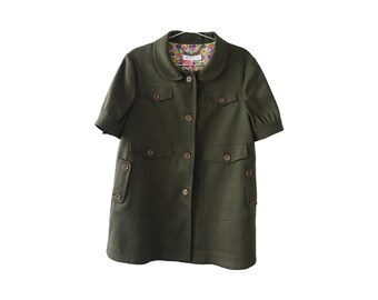 Chaleco caqui de manga corta Safari con cuello Peter Pan de See By Chloé