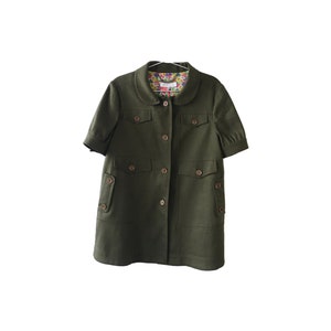 See By Chloé Safari Short Sleeves Khaki Vest Peter Pan Collared