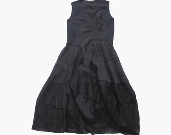 MARITHÉ + FRANÇOIS GIRBAUD - Swirl Patchwork Asymmetrical Maxi Dress in Midnight Blue