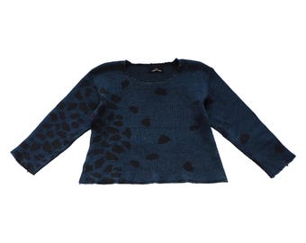 Comme des Garçons - blauwe Archive-trui met zwarte stippen