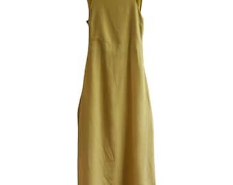 LANA PALOMA - Robe tablier longue à carreaux jaune brûlé « Finca » Archivo