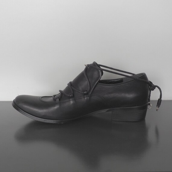 YOHJI YAMAMOTO + NOIR - Black Leather Loafers wit… - image 3