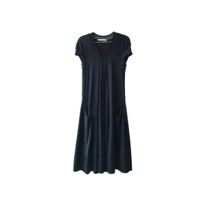 MARITHÉ + FRANÇOIS GIRBAUD - Structured Minimalistic Oversized Pocketed Jersey Dress in Midnight Blue