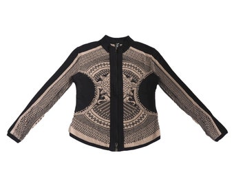 TRICOT CHIC - Cárdigan bicolor de caché con motivo mélangé y tatuaje de reptil
