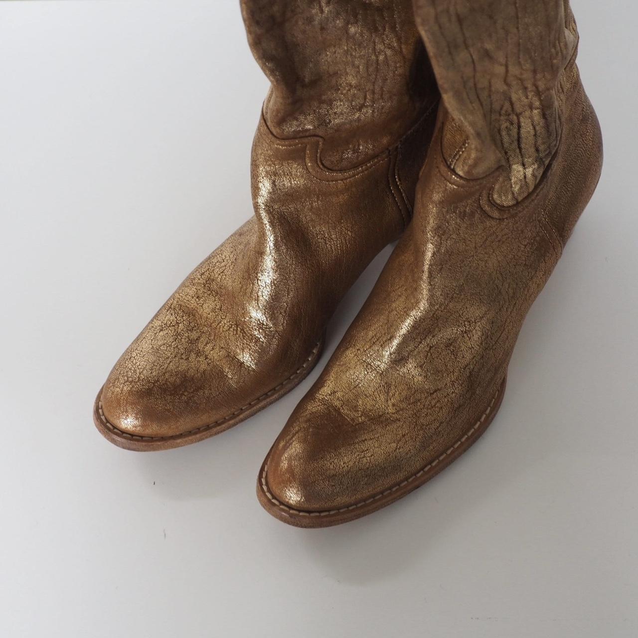 Miu Miu - Archive Gold Cracked Leather Boots - Etsy Miu Miu - Archive Gold Cracked Leather Boots - Etsy
