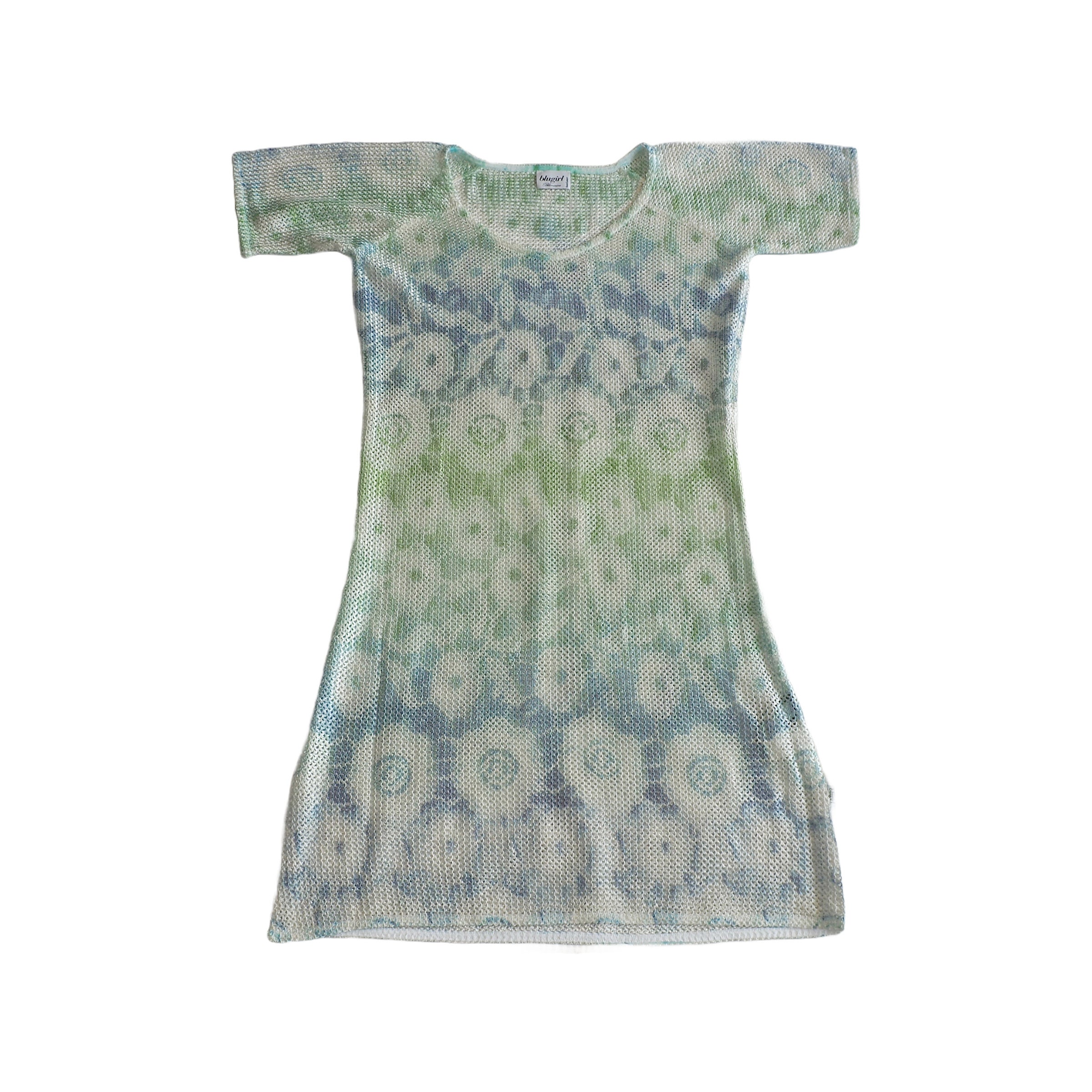 blumarine floral embroidery mini dress - blue Jolien Blue Floral Appliqué Embroidered Tulle Mini Dress, M / Blue