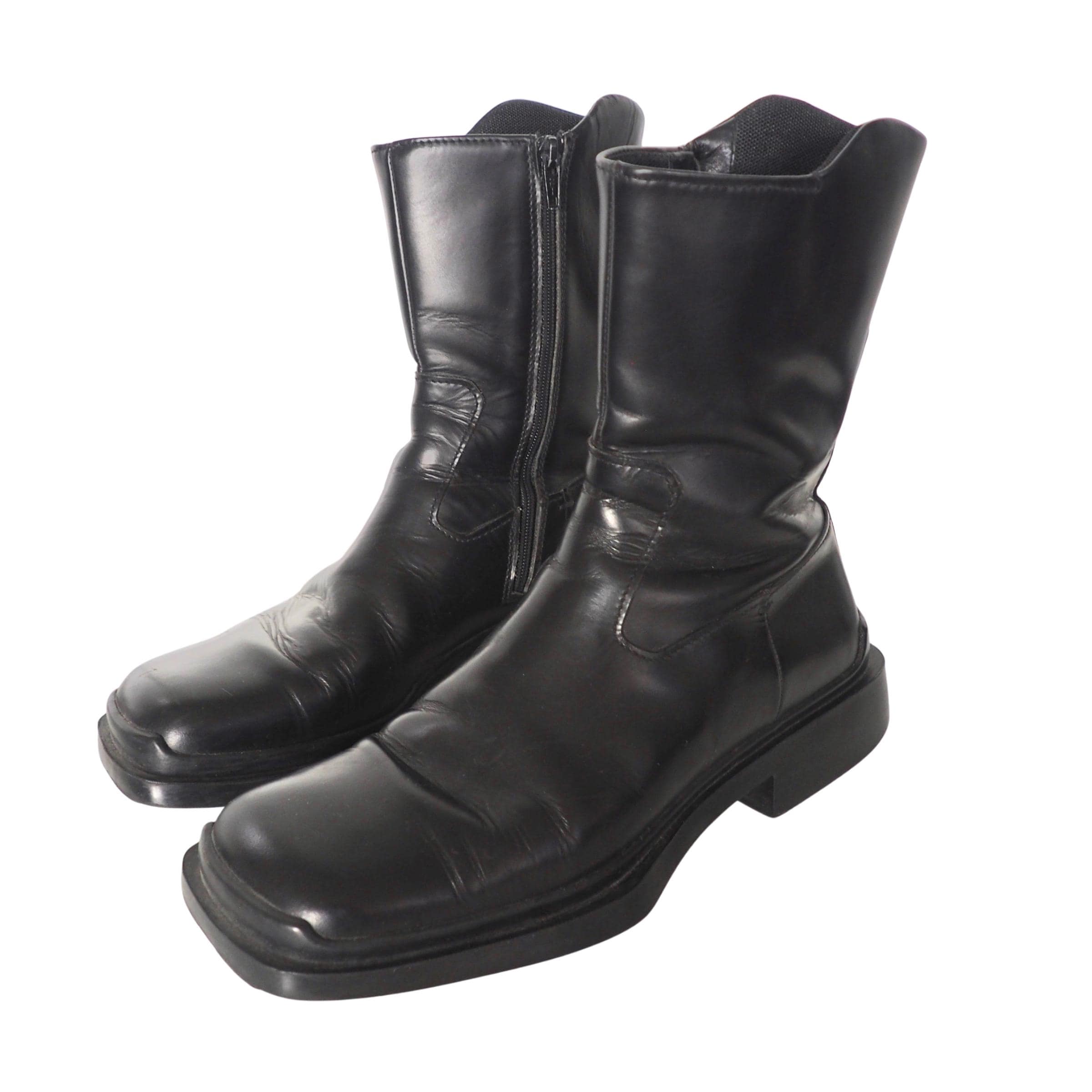 靴 90s 00s PRADA leatherboots archive 00s Prada Ankle Wrap Boots - Lucky Vintage
