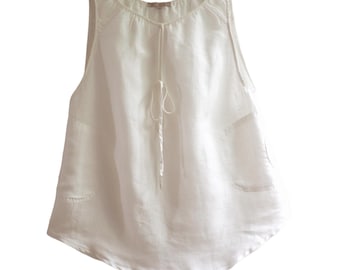 SANDRO - witte zomerblouse van linnen