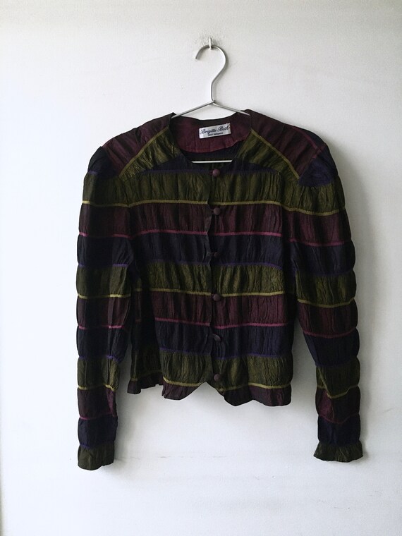 Pleated Iridescent Multi Colored Shirt/Vest