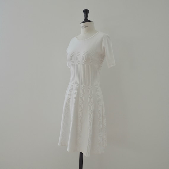 ALAÏA Viscose Short Sleeve Top in White