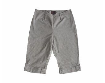 JEAN PAUL GAULTIER - Pantalones capri de cuadros vichy en blanco y negro