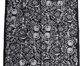 Yohji Yamamoto - Y's Archive Floral Black and White Square Neckerchief
