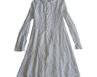 Comme des Garçons - 1998 Archive White Wrinkled Collared Shirtdress