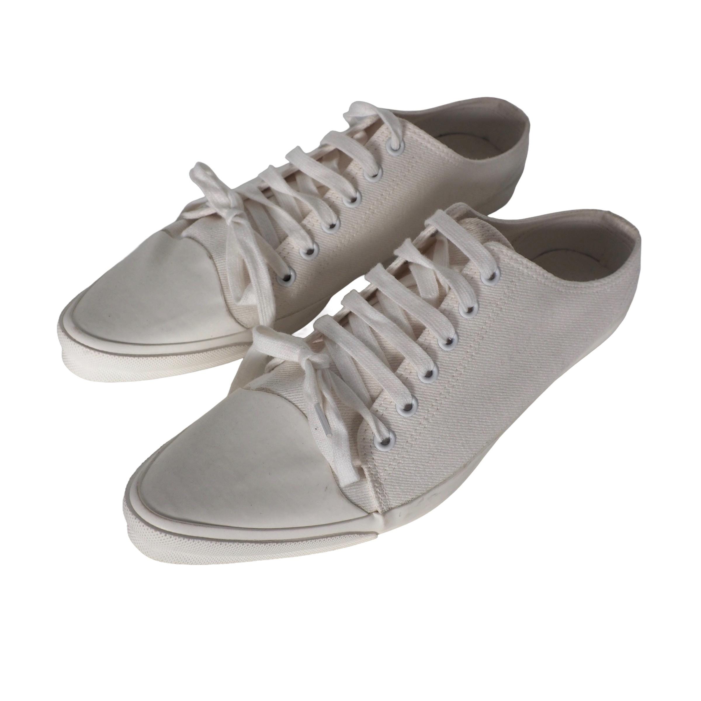 Yohjji Yamamoto - Archive Canvas Slip Ons Pointy in Natural Cream