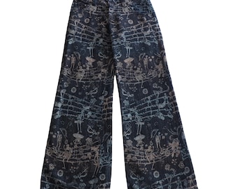 Issey Miyake - Rare Archive Sparkly Skeleton Printed Jeans