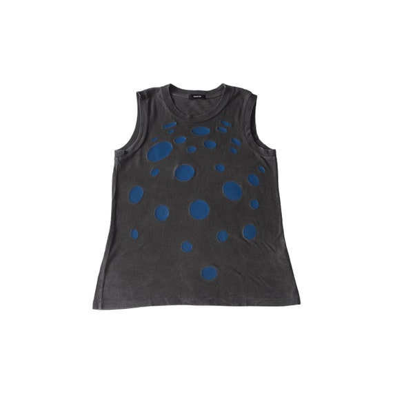ZUCCA - Archive Carbon Tank Top With Applied Blue Bubble Details  