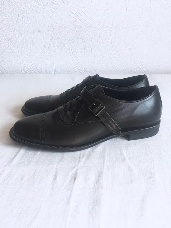YOHJI YAMAMOTO Black Leather Derby Shoes