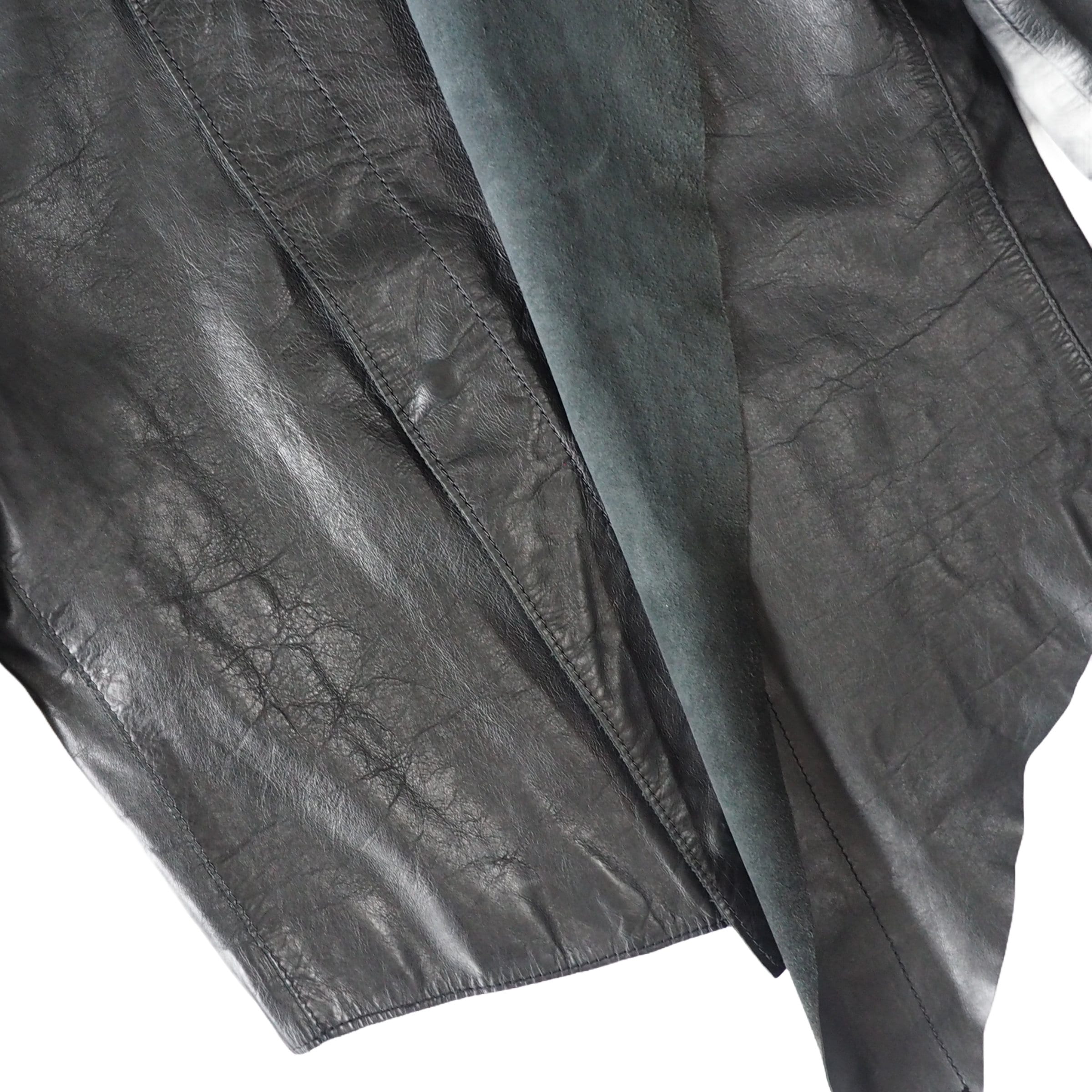 00s y2k archive HELMUT LANG ライダースジャケット HELMUT LANG - Archive Black Asymmetrical Layered Leather