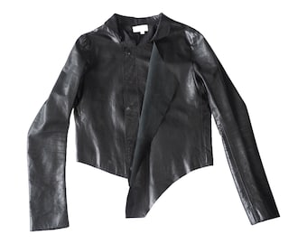 HELMUT LANG - Archive Black Asymmetrical Layered Leather HELMUT LANG - Archive Black Asymmetrical Layered Leather