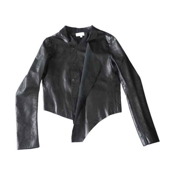 HELMUT LANG - Archive Black Asymmetrical Layered Leather HELMUT LANG - Archive Black Asymmetrical Layered Leather