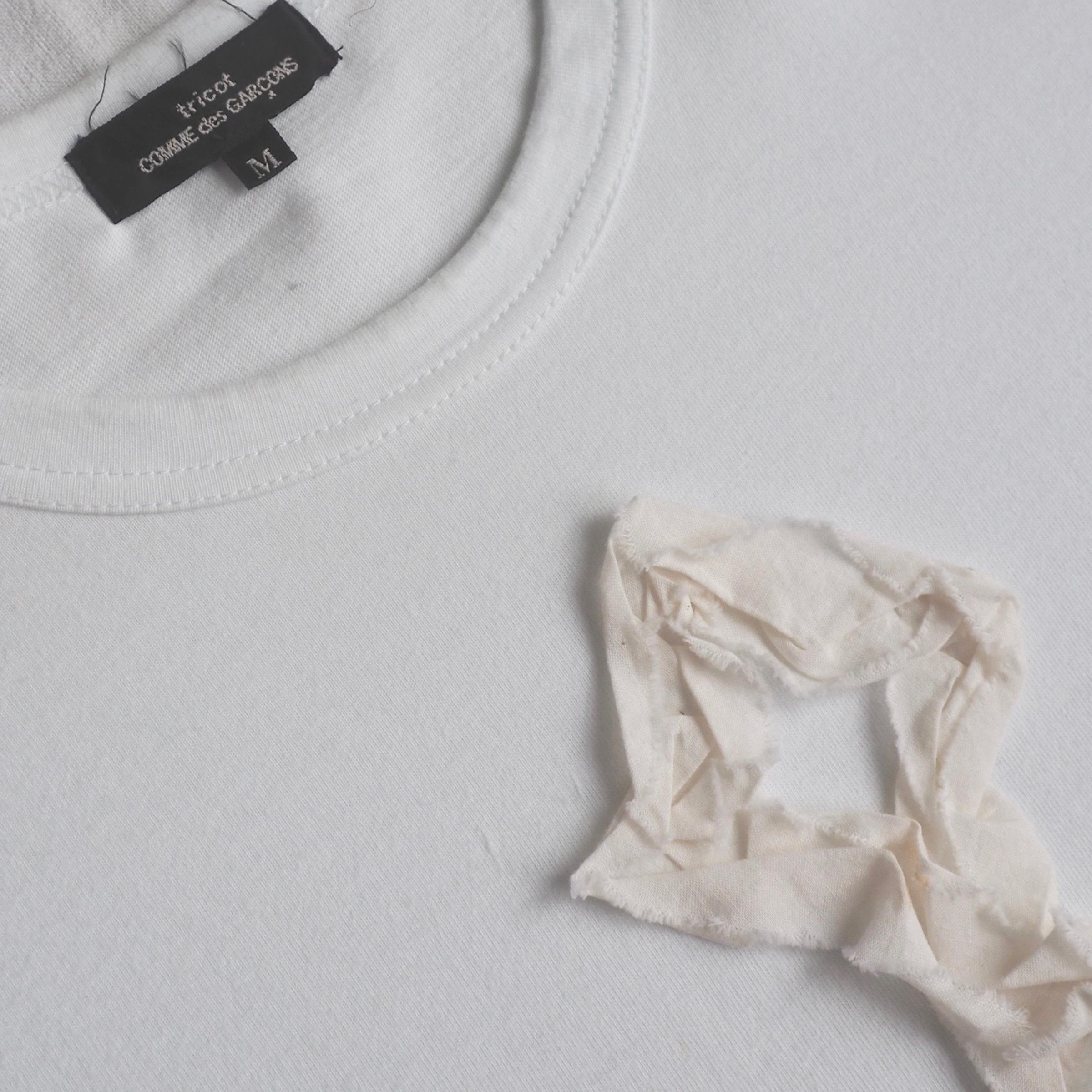 COMME des GARÇONS SHIRT Tシャツ 01 archive Comme Des Garçons - Archive White Tee With Textured Design - Etsy