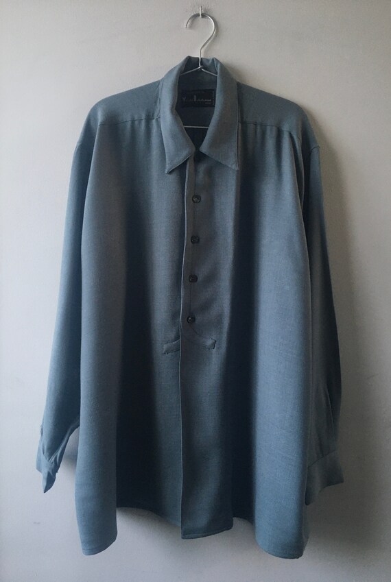 YOSHI ISHIKAWA - Beautiful Blue Wool and Linen Ove