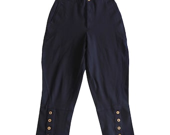 Comme des Garçons - Archiwum 2006 Marynarskie spodnie Jodhpur Riding Trousers z drewnianymi guzikami