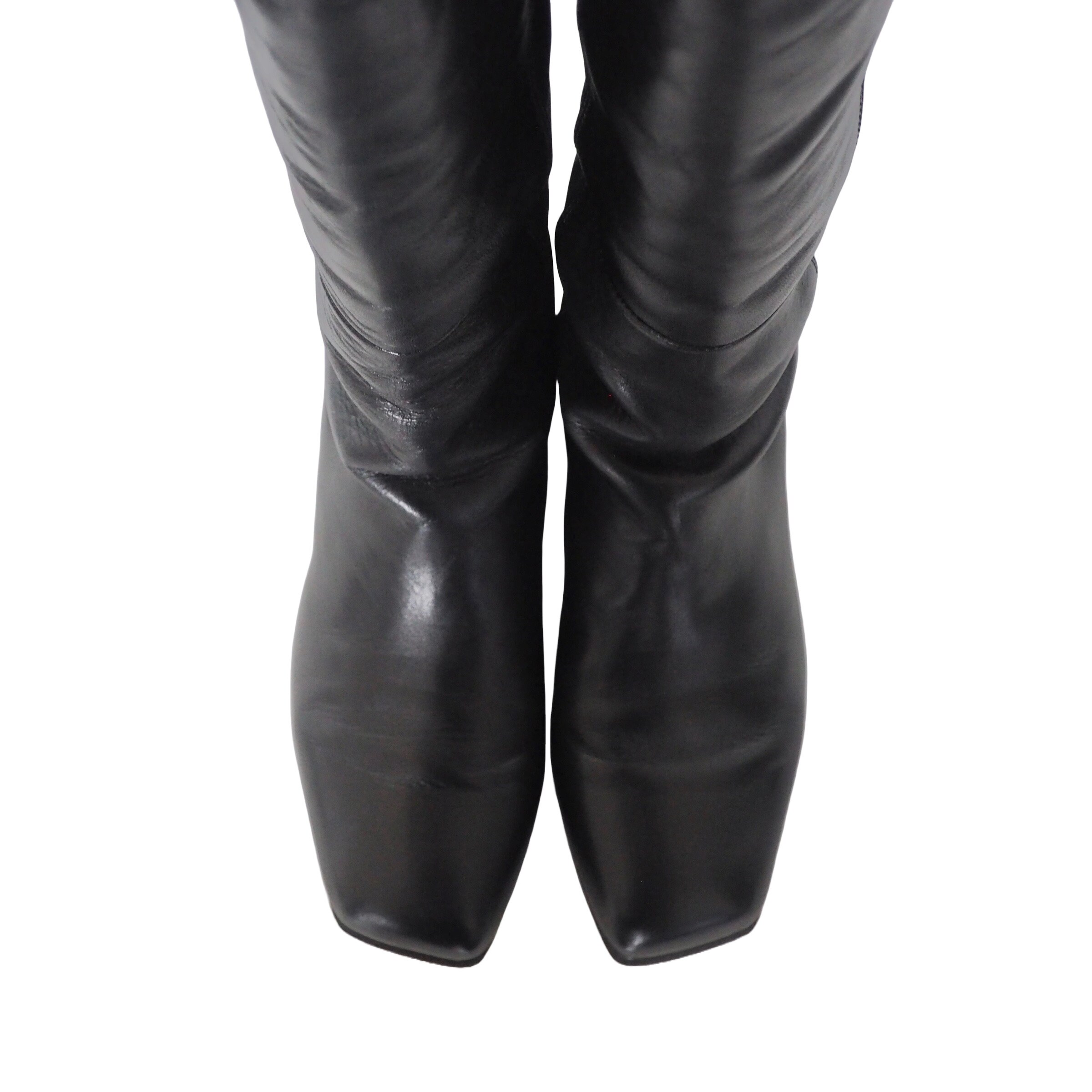 靴 issey miyake archive boots shoes ISSEY MIYAKE - Rare Archive Knee High Black Platforms Square