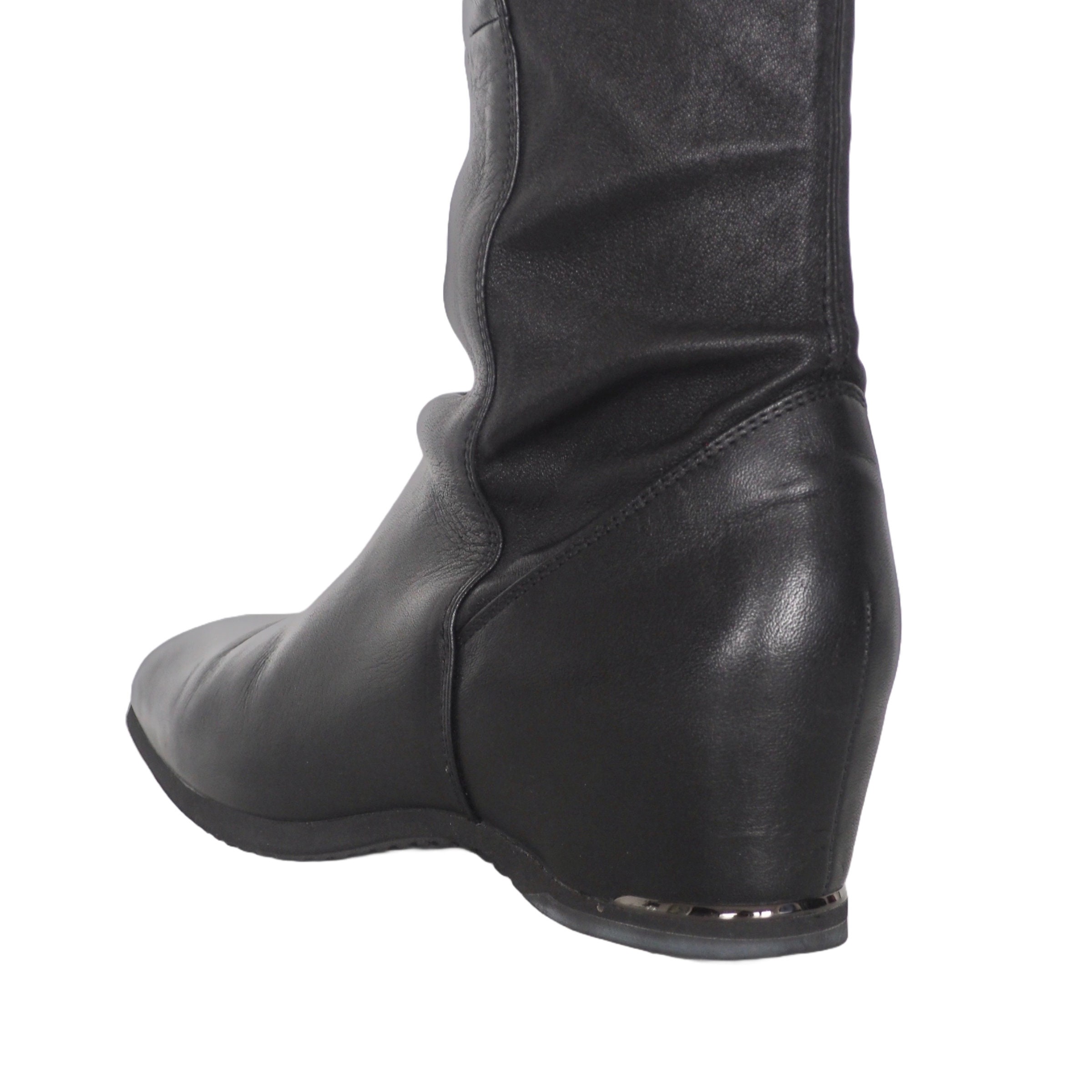 靴 issey miyake archive boots shoes ISSEY MIYAKE - Rare Archive Knee High Black Platforms Square