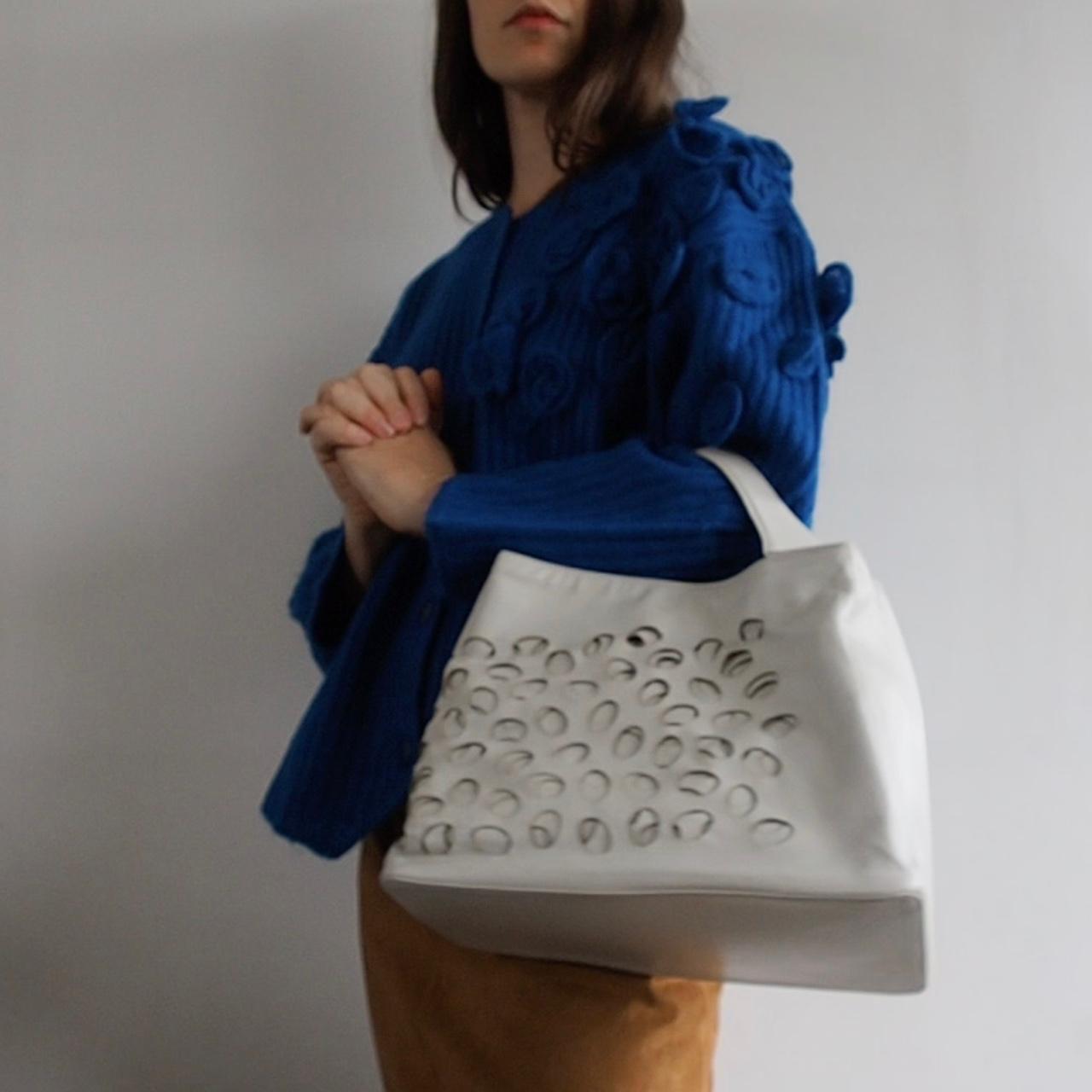 Hiroko Hayashi - Sac à Main En Cuir Découpé Japanese Archive Sable 