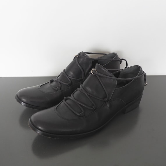 YOHJI YAMAMOTO + NOIR - Black Leather Loafers wit… - image 1