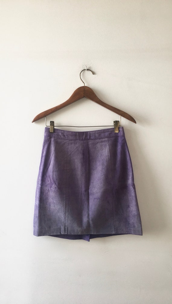 90's Lavender Suede Mini Skirt