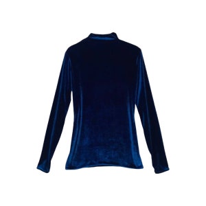 Handmade Turquoise Iridescent Velvet Turtleneck Jumper